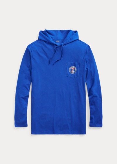 Playeras Polo Ralph Lauren Hombre Azul Rey Azules - Cotton Jersey Hooded - TUMHB1865